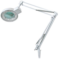 Bureaulamp met vergrootglas loeplamp 5 dioptrie - 22 W WIT